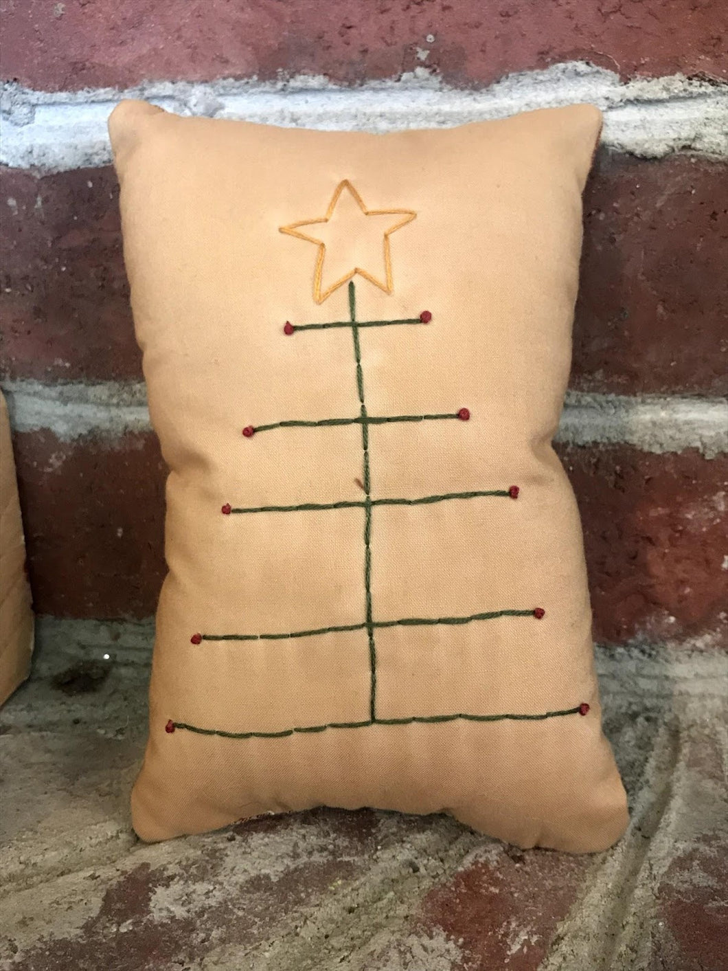 'Mini Christmas Tree' Hand Stitched Pillow