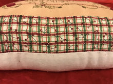 Load image into Gallery viewer, &#39;Happy Holly Days&#39;   Hand Stitched Christmas Pillow
